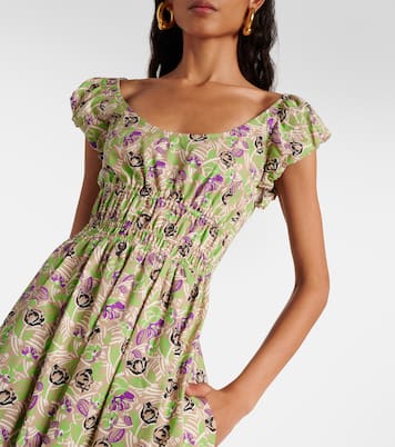 Abito midi in cotone con stampa floreale | Tory Burch