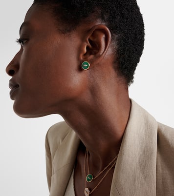 Boucles d'oreilles Pom Pom Dot en or rose 18 ct, malachite et diamants | Pomellato