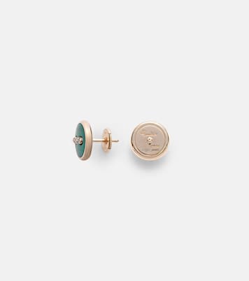 Boucles d'oreilles Pom Pom Dot en or rose 18 ct, malachite et diamants | Pomellato