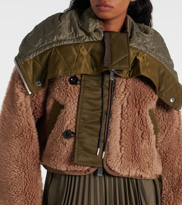 Chaqueta de pelo sintético con sarga | Sacai