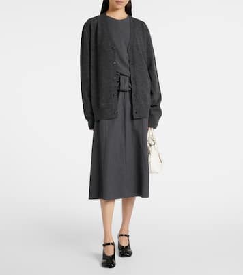 Leather-trimmed wool cardigan | Maison Margiela