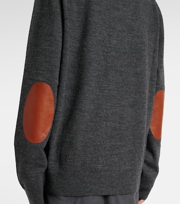 Leather-trimmed wool cardigan | Maison Margiela