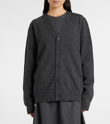Leather-trimmed wool cardigan | Maison Margiela