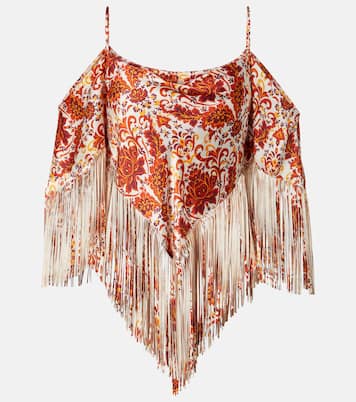 Fringed printed top | Rabanne