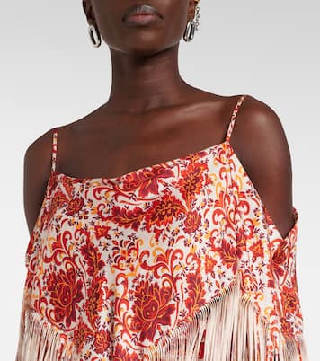 Fringed printed top | Rabanne