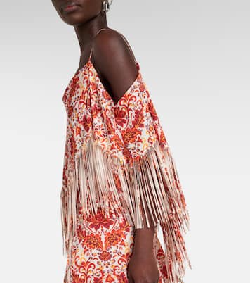 Fringed printed top | Rabanne