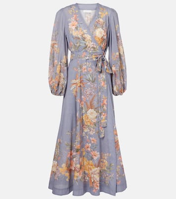 Robe portefeuille Tallow en coton à fleurs | Zimmermann