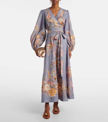 Robe portefeuille Tallow en coton à fleurs | Zimmermann