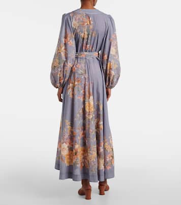 Robe portefeuille Tallow en coton à fleurs | Zimmermann