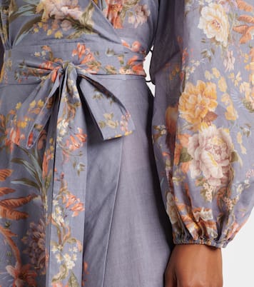 Robe portefeuille Tallow en coton à fleurs | Zimmermann