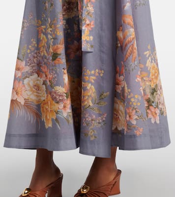 Robe portefeuille Tallow en coton à fleurs | Zimmermann