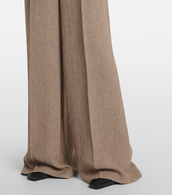 Pantaloni a gamba larga Nyack in crêpe chevron di lino | Loro Piana