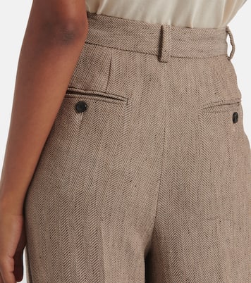 Pantaloni a gamba larga Nyack in crêpe chevron di lino | Loro Piana