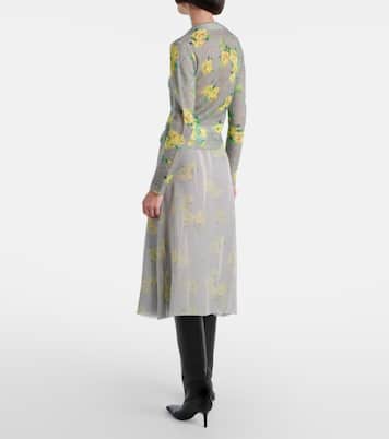 Cardigan in misto mohair con stampa floreale | Acne Studios