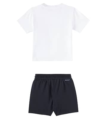 Baby cotton-blend T-shirt and shorts set | Moncler Enfant