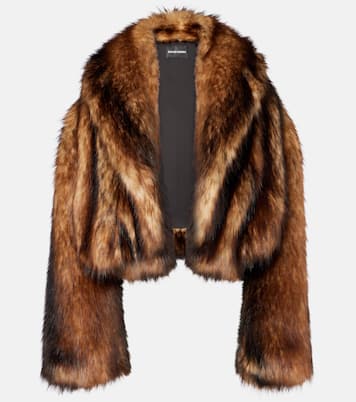 Cropped oversized faux fur coat | David Koma