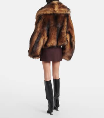 Cropped oversized faux fur coat | David Koma