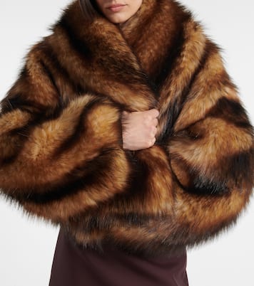 Cropped oversized faux fur coat | David Koma