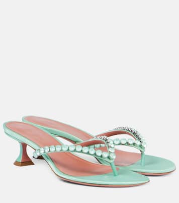 Gigi 45 embellished leather thong sandals | Amina Muaddi