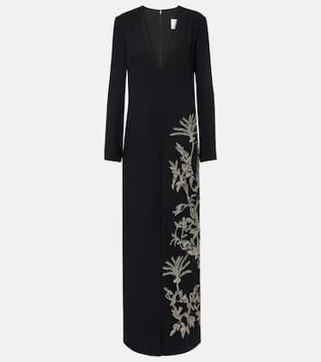 Robe longue Vita en crêpe à perles | Costarellos