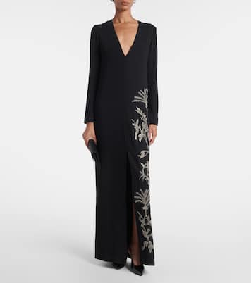 Robe longue Vita en crêpe à perles | Costarellos