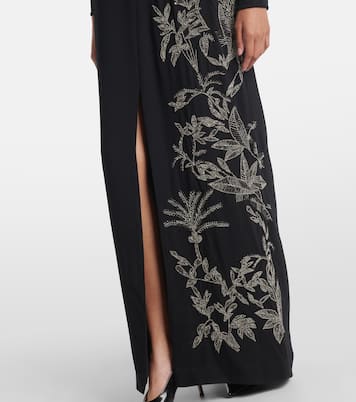 Robe longue Vita en crêpe à perles | Costarellos