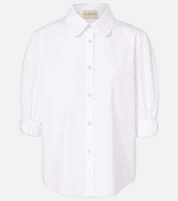 Bow-detail cotton poplin shirt | Valentino
