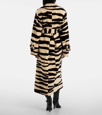 Zebra-print cotton velvet wrap coat | Nina Ricci