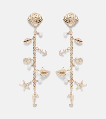 14kt gold drop earrings with diamonds | Sydney Evan