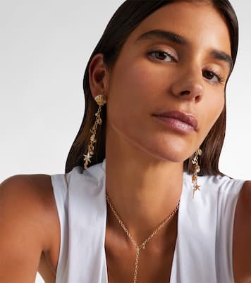 14kt gold drop earrings with diamonds | Sydney Evan