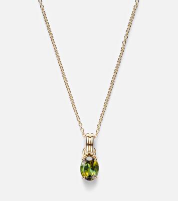 14kt gold chain necklace with tourmaline | Stone and Strand