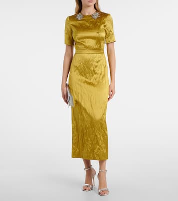 Verziertes Midikleid aus Satin | Erdem
