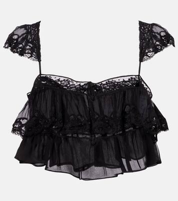 Top de muselina de seda con encaje | Chloé