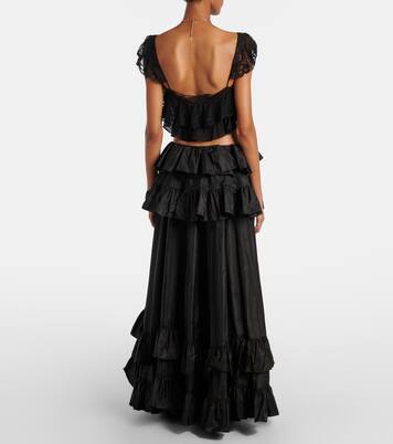 Top de muselina de seda con encaje | Chloé