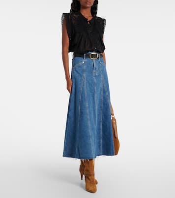 Alix denim midi skirt | Veronica Beard