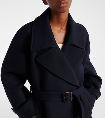 Belted double-breasted wool coat | Loewe