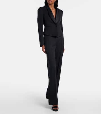 High-rise wool flared pants  | McQueen