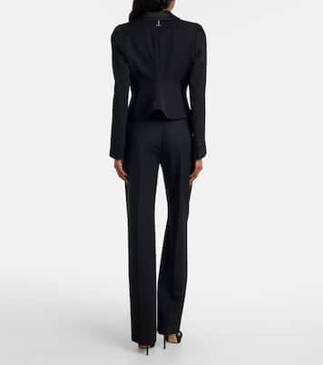 High-rise wool flared pants  | McQueen