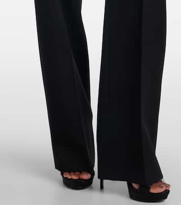 High-rise wool flared pants  | McQueen