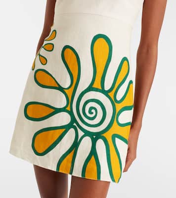 Vestido corto Lucca de lino estampado | Cala de la Cruz