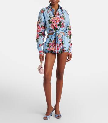 Bedruckte Shorts aus Baumwollpopeline | Dolce&Gabbana