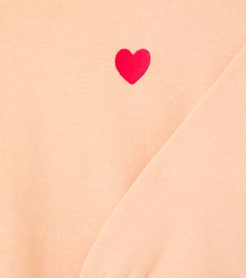 Heart embroidered cotton sweatshirt | Mini Rodini