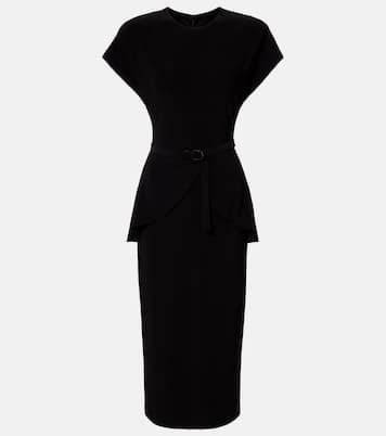 Belted peplum midi dress | Norma Kamali