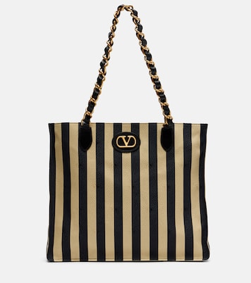 Laseine Large striped tote bag | Valentino Garavani