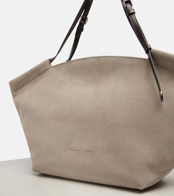 Sartorial Large suede tote bag | Brunello Cucinelli
