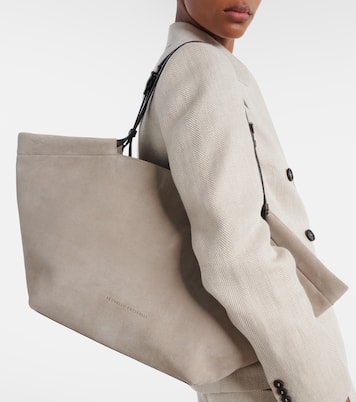 Sartorial Large suede tote bag | Brunello Cucinelli