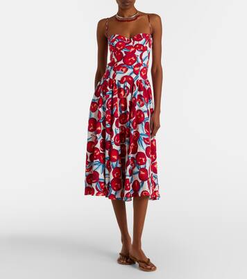 Printed linen-blend midi dress | Farm Rio