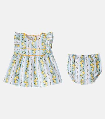 Baby Bedrucktes Set Limon aus Kleid und Höschen | La Coqueta