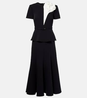 Vestido midi de crepé floral | Roland Mouret