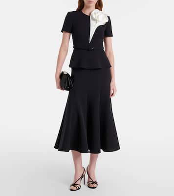 Vestido midi de crepé floral | Roland Mouret